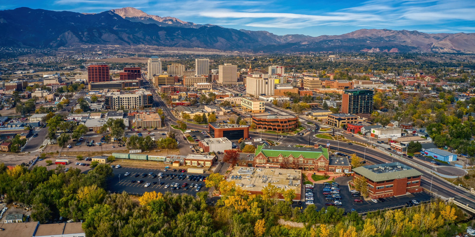 Aerial View of Colorado Springs, CO